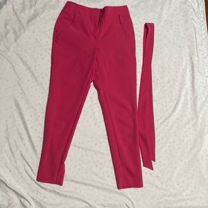 Size 2 pink dress pants with waist tie